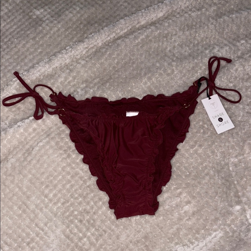 Shade & Shore Red Lace Panties with Adjustable Side Ties